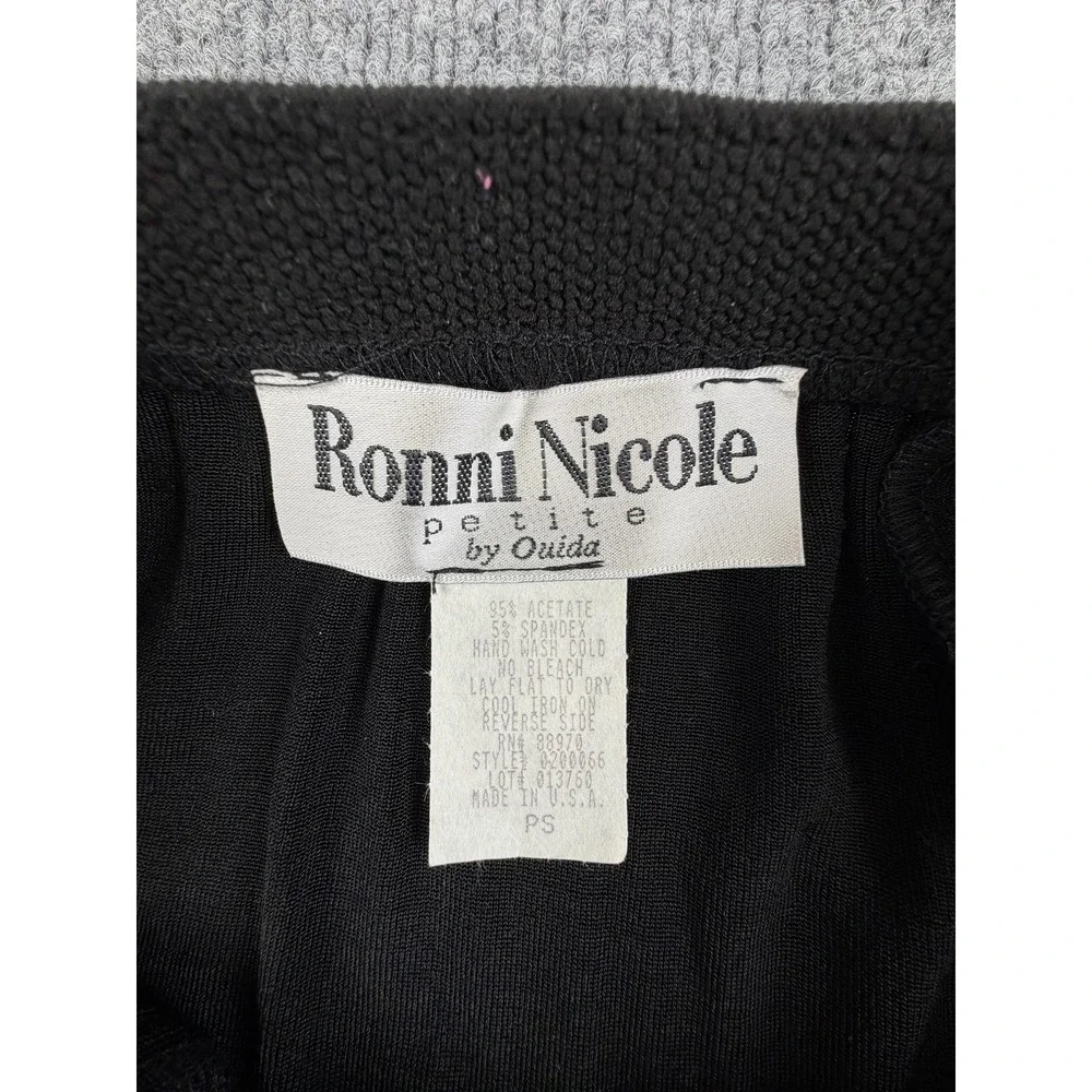 Ronni Nicole Skirt Womens Petite Small‎ Black Glitter A-Line Knit Elastic Waist